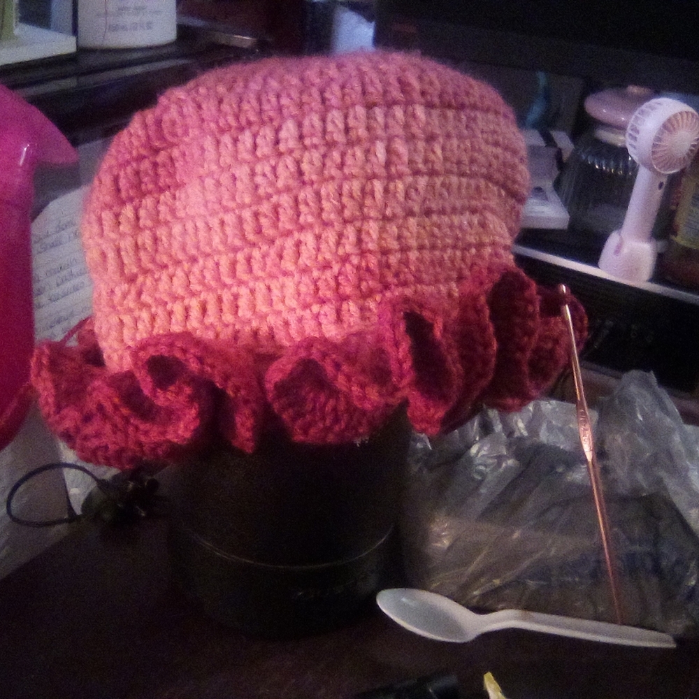 Handmade Crochet Ruffle Hat